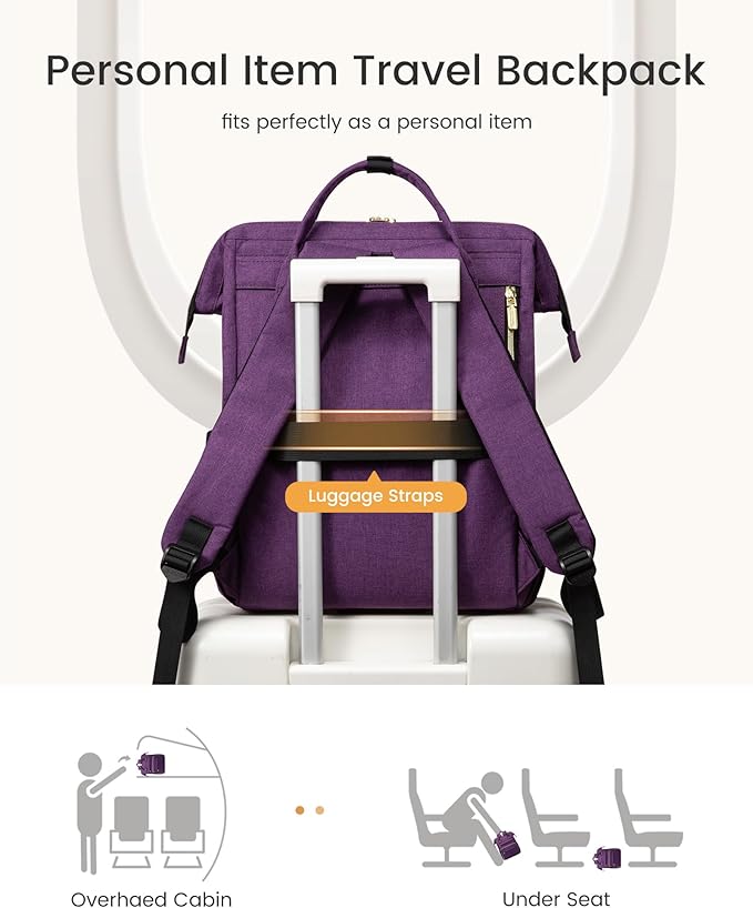 LOVEVOOK Laptop Backpack for Women with Giant Tumbler Holder Pocket,15.6 inch Waterproof Travel Backpack Purse Computer Laptop Bag,Large Professional Work College Nurse Teacher Backpack,Beige Apricot