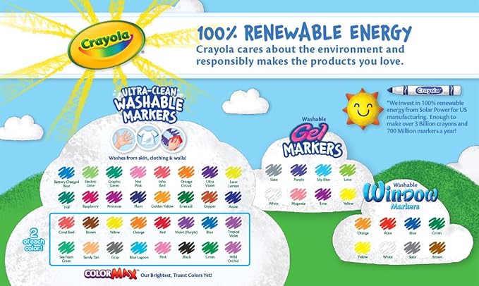 Crayola Washable Broad Line Marker Variety Set (64ct), Christmas Gifts for Grandkids, Toddlers & Kids, Ultra-Clean, Window, & Gel FX Markers for Kids, 3+
