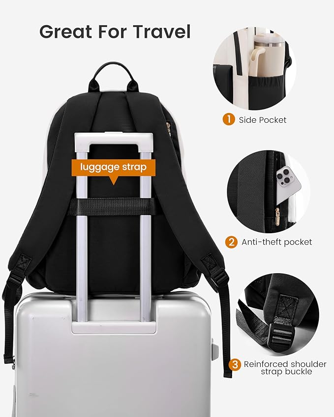 LOVEVOOK School Backpack for Girls Boys,Bookbag for Teen with Pouch Pocket for Large Capacity Cup, Waterproof School Bookbag, Preppy Backpack Travel Daypack with 15.6 inch Laptop Compartment