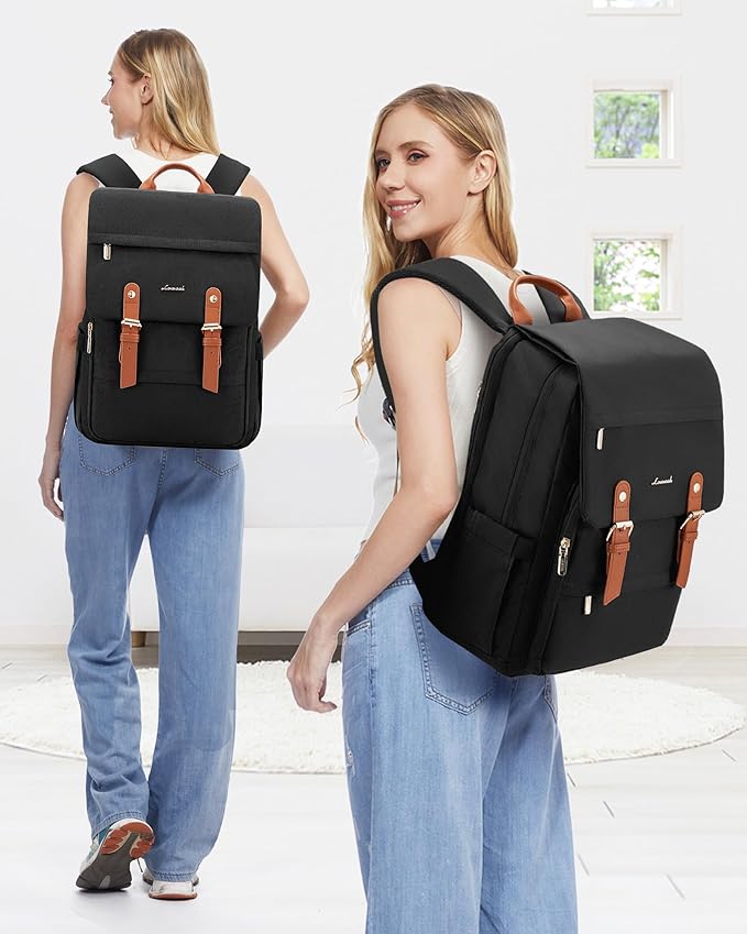 LOVEVOOK Laptop Backpack for Women Vintage Travel Backpack Purse Airline Approved 15.6 Inch Large Computer Backpack Fashion Teacher Nurse Bag for Work Business College