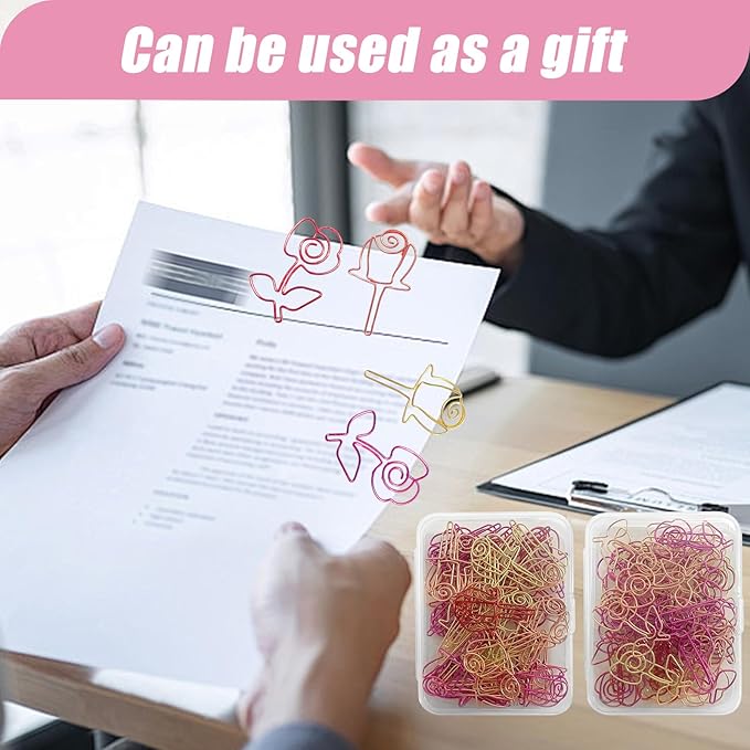 80 Pcs Cute Flower Paper Clips Set, Floral Paper Clips for Office Supplies Organization (Flower Shape 2)