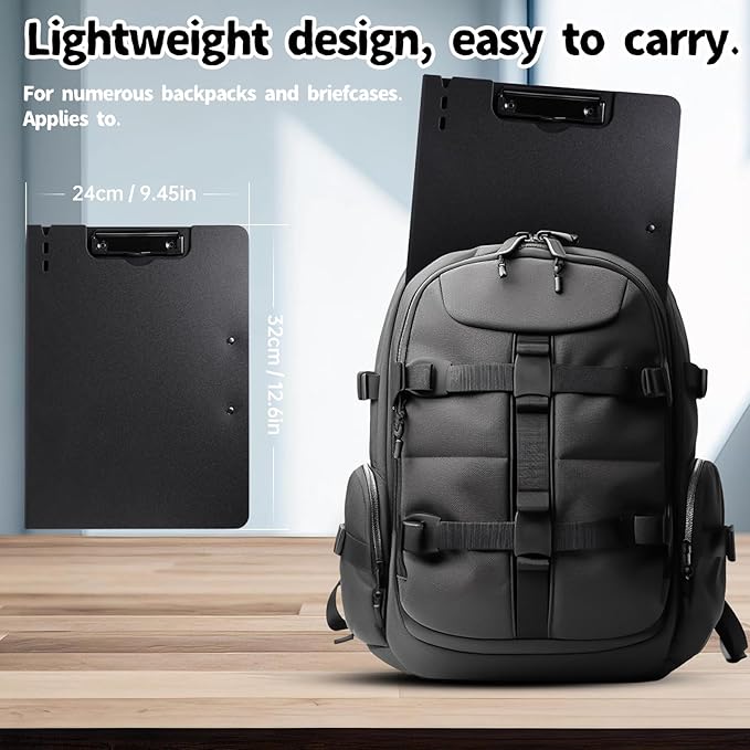 Clipboard Folder, 5 Pack A4 Foldable Clipboard with Horizontal and Vertical Double Metal Clips, 360 Degree Foldable Binder Clipboards with Pen Holder, File Cover Folder Clipboards, Black