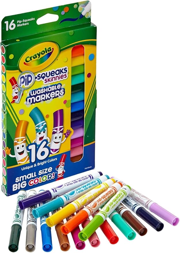 Crayola Washable Pip-Squeaks Skinnies Markers 16-Count per Pack (1-Pack)