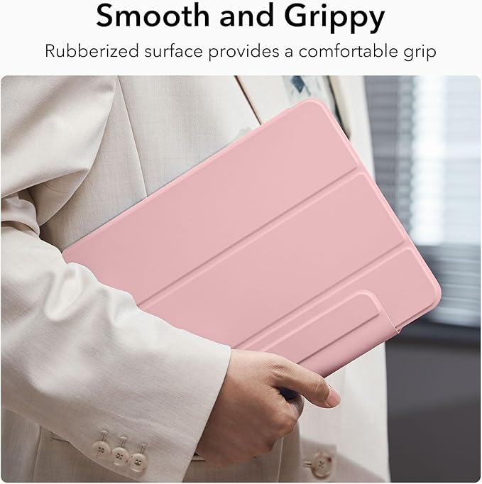 ESR for iPad Pro 12.9 6th/5th/4th Gen, iPad Air 13 Inch Case M3/M2 (2025/2024), Powerful Magnetic Attachment, Slim Trifold Stand Case, Supports Pencil Pro & Pencil (USB-C), Rebound Series, Pink