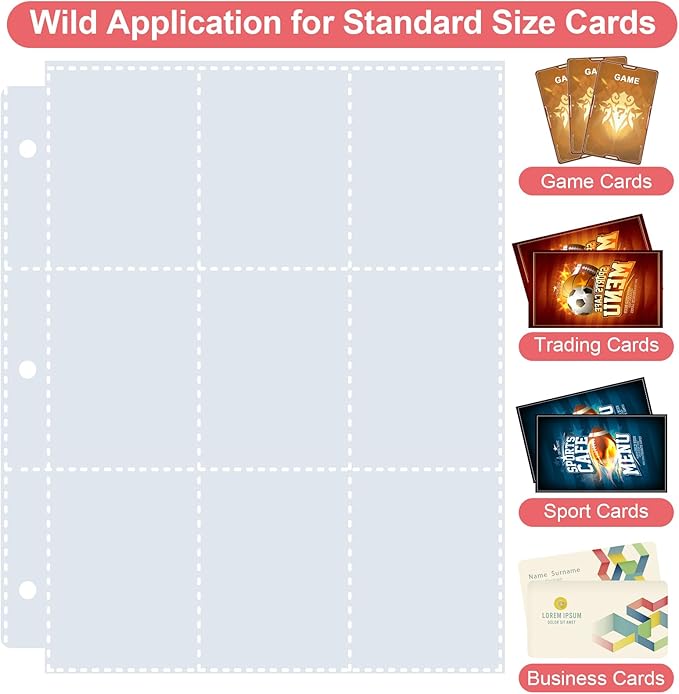900 Pockets Trading Card Binder, PU Cover Zipper Card Collection Album, Sturdy Card Folder Holder for MTG, TCG, Game Cards, Sports Cards