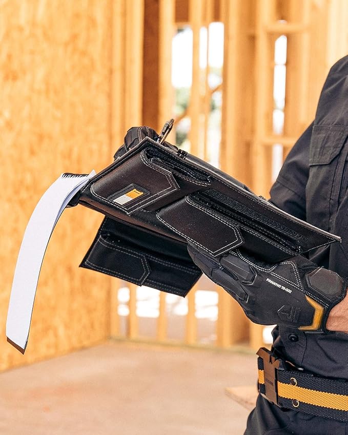 ToughBuilt - Tool Belt Pouch, Organizer with Multi-Purpose Storage, Accessory Organization & Notebook Holder