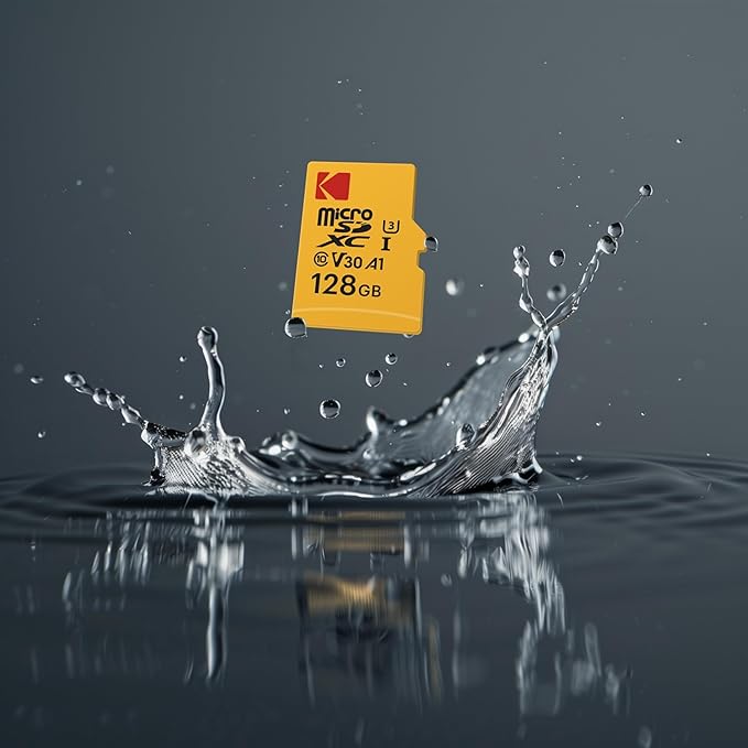 KODAK 128GB UHS-I U3 V30 A1 MicroSDXC Card with Adapter - Up to 95MB/s Read Speed - Up to 85MB/s Write Speed - Additional Storage for Multimedia Devices
