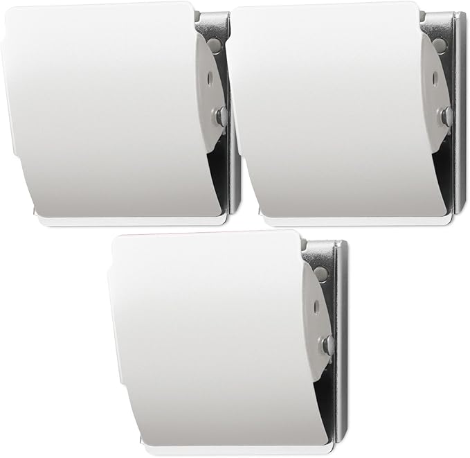 Plus Extra Strong Magnetic Clips, Large White, 3-Pack