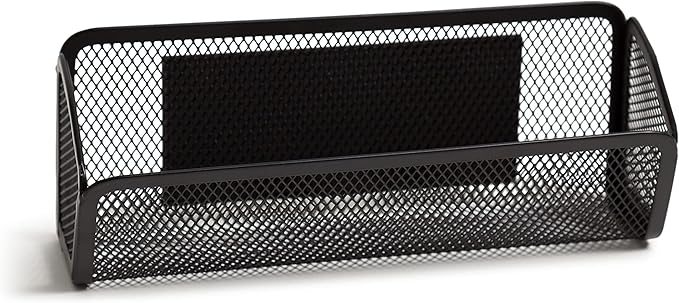 U Brands Mesh Locker Organization Kit, Includes Magnetic Cup, Folding Shelf and Bin, 3 Pieces (Black)