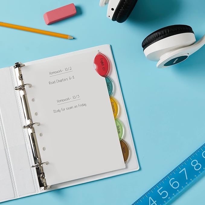 Avery Insertable Style Edge Plastic Mini Dividers for 3 Ring Binders, 5.5" x 8.5", 5-Tab Sets, Multicolor, 4 Binder Divider Sets (21118) |(Pack of 6)