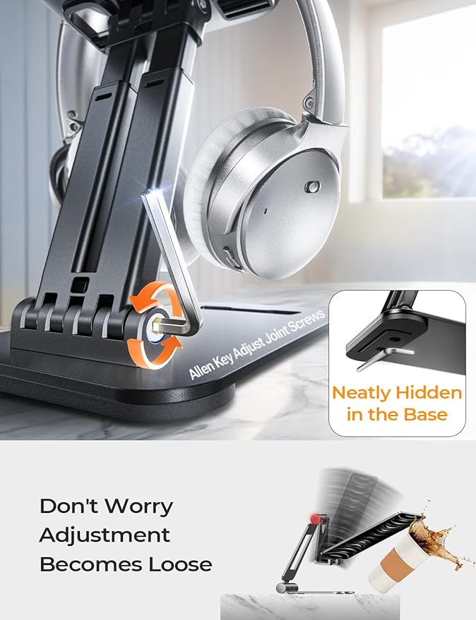 LISEN for iPad Stand Tablet Holder for Desk, Office Desk Accessories for Men Women Kids Tablet Gifts, Office Home Essentials Gadgets Portable Monitor Stand for 2026 New iPad a16 Accessories Switch