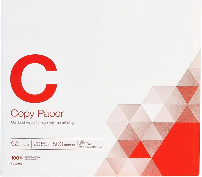 Staples Copy Paper, 8 1/2" x 14", Ream, For Office, School & Home, For Office, School & Home
