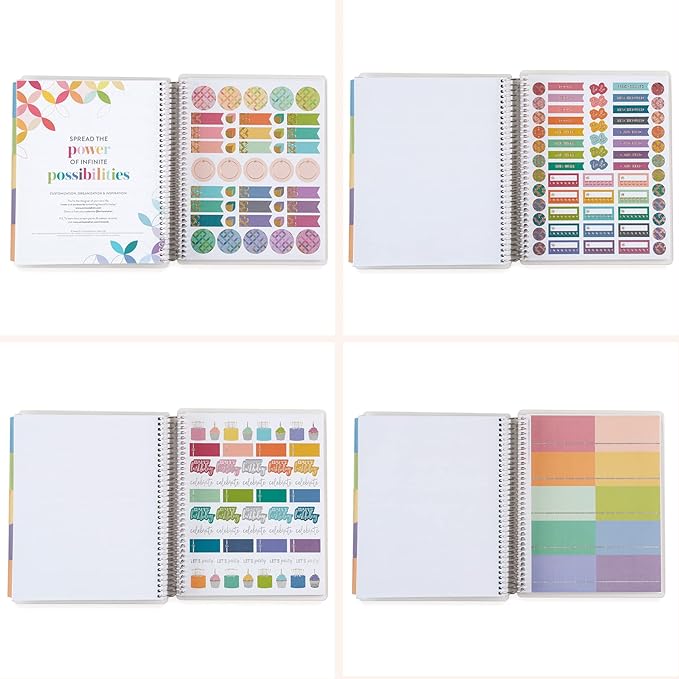 7" x 9" 12 Month Undated Spiral Bound Life Planner - Mid Century Circles Cover + Mid Century Circles Interior Pages. Undated Vertical Weekly and Monthly Agenda by Erin Condren.