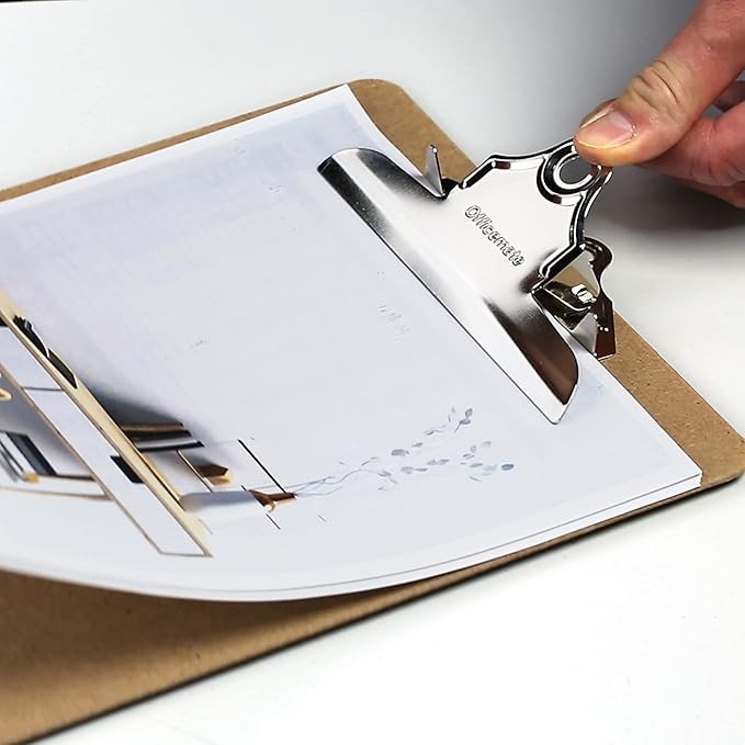 Officemate Recycled Wood Clipboard, Letter Size, 9" x 12.5" with 6" Clip, 3 Pack (83133),Brown