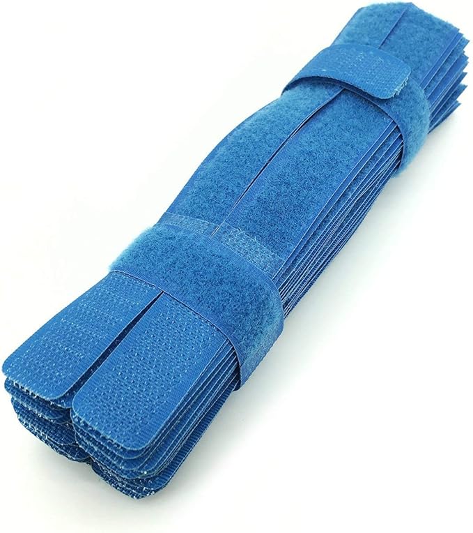 Pasow 50pcs Cable Ties Reusable Fastening Wire Organizer Cord Rope Holder 7 Inch (Blue)