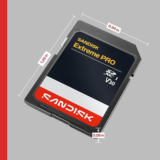 SANDISK 64GB Extreme PRO SD UHS-I Card - Up to 200MB/s Read Speed and 90MB/s Write Speed, 4K UHD, Full HD, U3, and V30 - SDSDXXU-064G-GSCIN