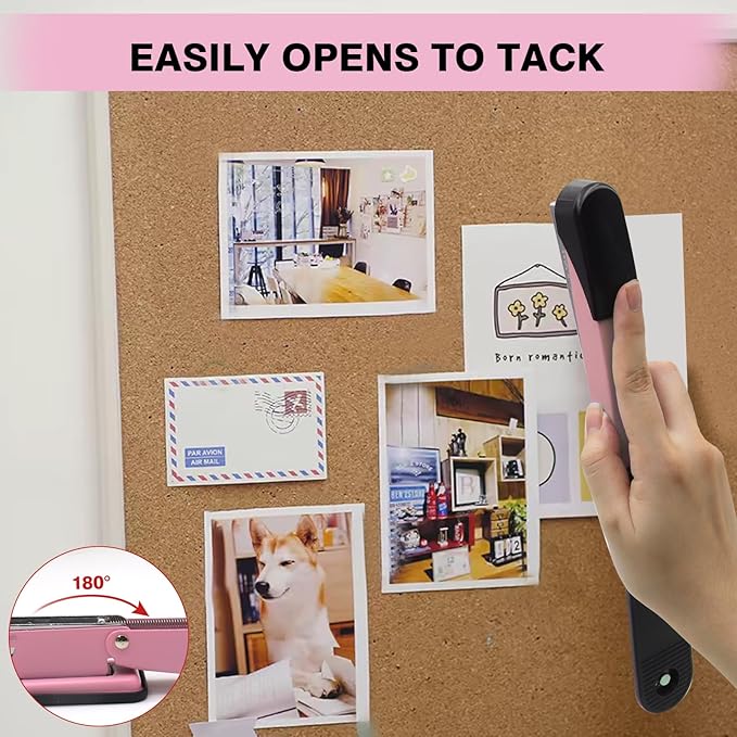 Metal Heavy Duty Stapler, 50 Sheet Capacity Stapler with 2000 Staples and Staple Remover, No Jam, Non-Slip Stapler for Desk, Pink Office Supplies for Teacher, Office Clerks