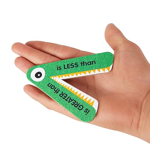 Really Good Stuff Greater Than or Less Than Student Manipulatives - Set of 12 Gators - Grades K-3, Ages 5-8, Math Classroom & Homeschool Supplies, Counting for Kids