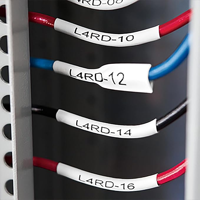 DYMO Rhino Industrial Heat-Shrink Labels 1/2" Tube Black Print on White