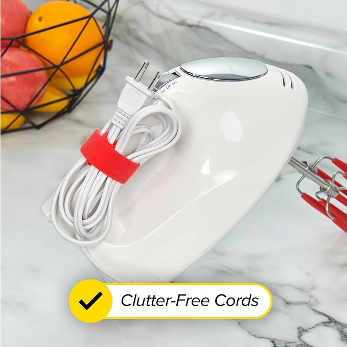 Self-Gripping Cable Ties by Wrap-It Storage, Multi-Color, 40 Pack (5 Inch and 8 Inch Straps) – Reusable Hook and Loop Cord Keeper, Cable Wrappers for Cord Management and Home Office Desk Organization