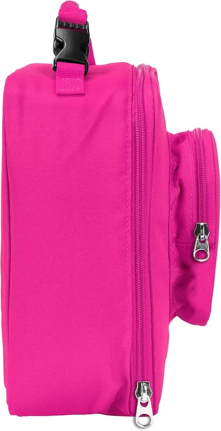 LEGO Lunch Bag, Durable and Insulated, with Mesh Pouch and Zip Compartment, Perfect for On-the-Go Meals, Pink