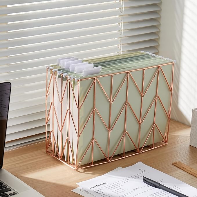 6 Pack Hanging Folder File Cabinet Organizer Letter Size 1/5 Cut Adjustable Label Decoration Home Office School Classroom, Green