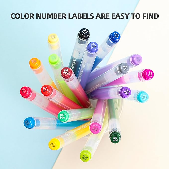 Acrylic Gel Pens for Coloring, 36 Colors Set 3D Acrylic Paint Pens with 1mm Bullet Tip for Adult Coloring, Gel Pens for Black Paper, Rock, Glass, Fabric, DIY and Art Crafts Supplies
