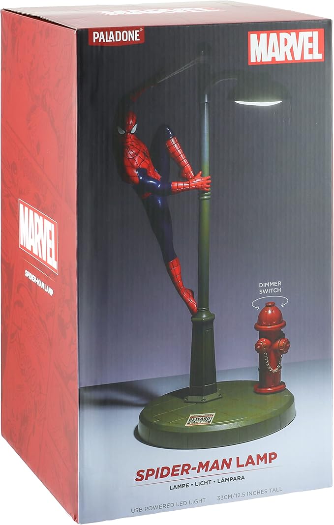 Paladone Spiderman Desk Lamp - Officially Licensed Disney Table Light, Marvel Streetlight Spider Man Spotlight, Gift for Multiverse Fans