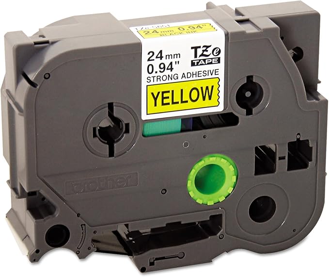 Brother Extra Strength Adhesive 1 TZ Tapes - 0.94 Width x 26.25 ft Length - Thermal Transfer - Black, Yellow - Polyethylene - 1 Each