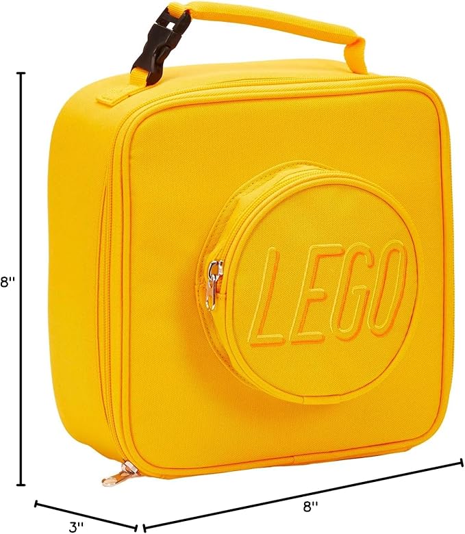 LEGO Lunch Bag, Durable and Insulated, with Mesh Pouch and Zip Compartment, Perfect for On-the-Go Meals, Flame Orange