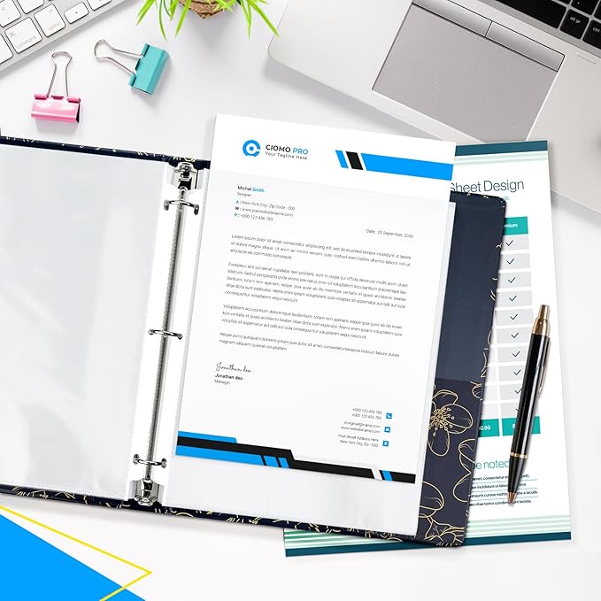 SUNEE Sheet Protectors 500 Packs for 3 Ring Binder, PVC-Free Clear Page Protectors 8.5x11 Inches Plastic Cover for Paper, Documents, Photos, Top Loading Binder Sleeves Letter Size
