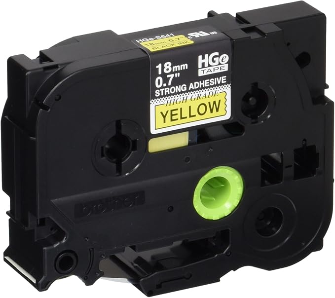 Brother HGES6415PK Black on Yellow Extra-Strength Adhesive Label Tape