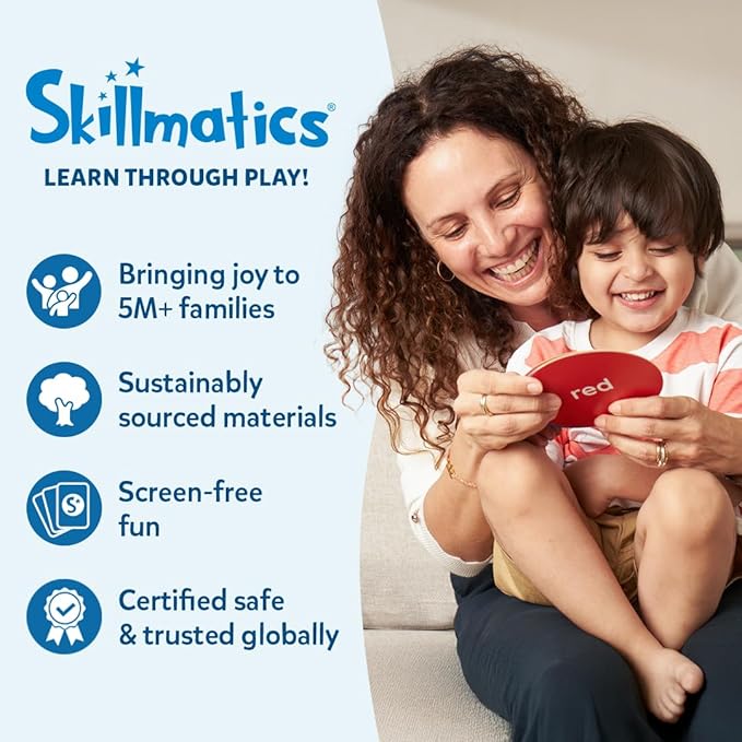 Skillmatics Thick Flash Cards for Toddlers - Letters, Numbers, Shapes & Colors, Easter Basket Stuffers, Montessori Toys, Preschool Learning Activities & Aids, Gift for Kids Ages 1, 2, 3, 4 Years