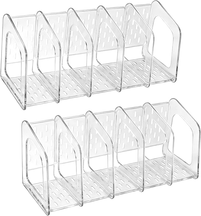 6 Pack Acrylic Magazine File Holders, Clear Desk Organizer and Storage Bins Holding Clear Bookend File Sorter, Desktop File Organizer, Magazine Holder Rack for Classroom, Home, and Office