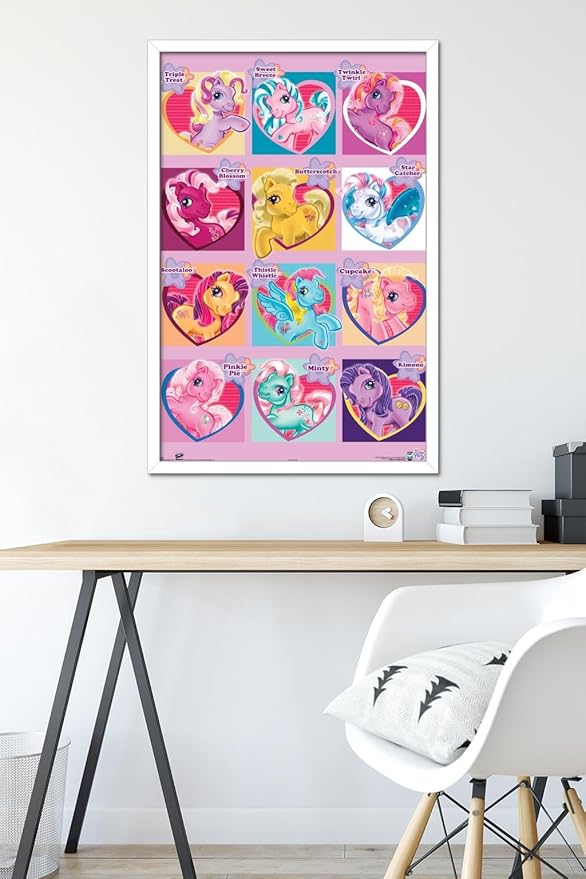 Trends International Hasbro My Little Pony - Chart Wall Poster, 22.375" x 34", White Framed Version