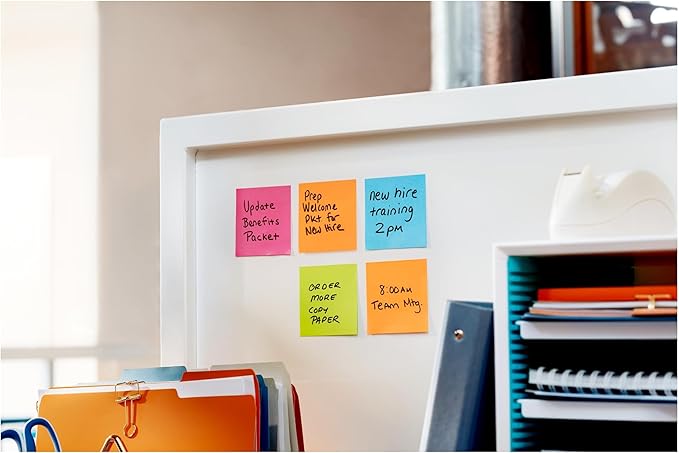 Post-it Super Sticky Pop-upNotes, 3x3 in, 6 Pads, 2X The Sticking Power, Energy Boost Collection, Bright Colors (Orange, Pink, Blue, Green),Recyclable (R330-6SSUC) (Pack of 12)
