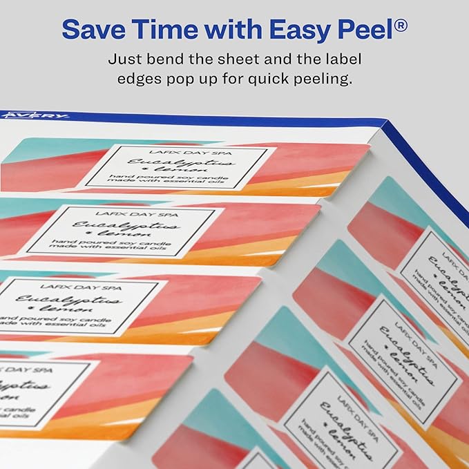Avery Matte White Rectangle Labels, Sure Feed Technology, 2" x 3", 200 Matte White Printable Labels