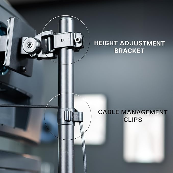 VIVO Single Ultra-Wide Monitor Desk Mount for up to 49 inch Ultrawide Screens, Extra Tall Heavy Duty Adjustable Stand Holds 44 lbs, Black, STAND-V100R