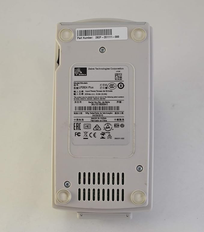 ZEBRA TLP2824 Plus Thermal Transfer Desktop Monochrome Printer Print Width of 2 in Serial and USB Port Connectivity 282P-101110-000