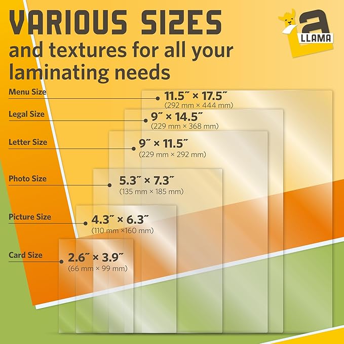 50 Pack Thermal Laminating Pouches 9ā x 14.5ā, 3 Mil Thick, Suited for Legal Size Laminating Sheets 8.5 x 14
