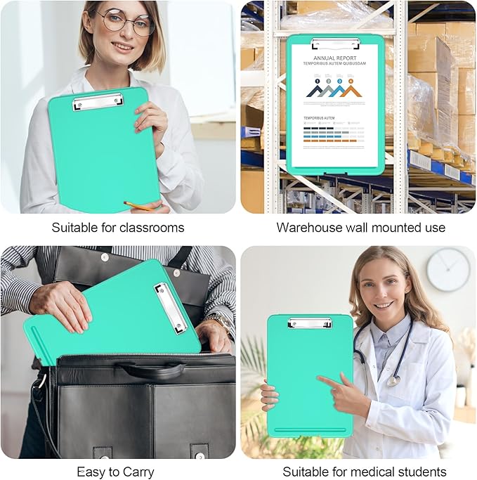 Hongri Clipboard with Storage, 8.5 x 11 Nursing Clip Board Foldable Storage for Nurses, Lawyers, Students, Classroom, Office, School, Size 13.4 x 9.4 X 0.9 in, Teal
