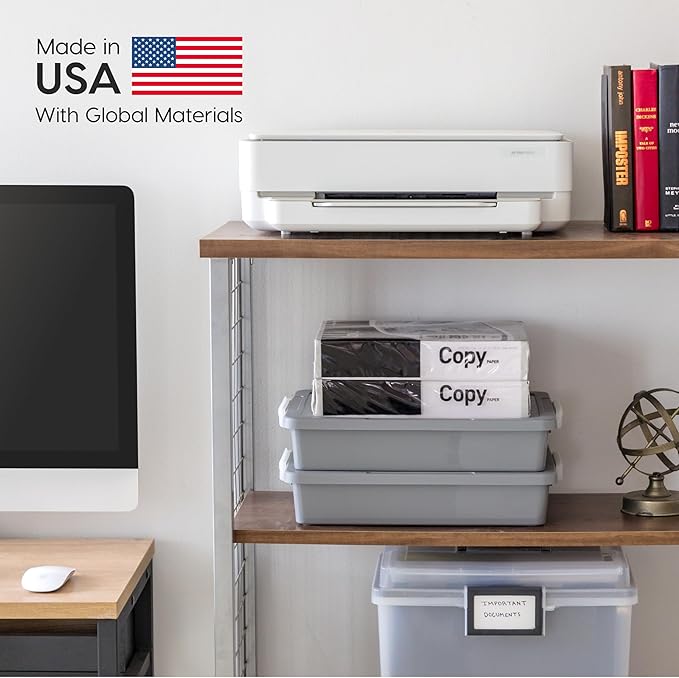 IRIS USA 6 Qt. Plastic Craft Storage Container Bins with Lids, 2 Pack, Small Art & Office Supply Organizer Tote, Sensory Bins & Boxes for Home & University, Stackable, Secure Latch Buckles, Gray