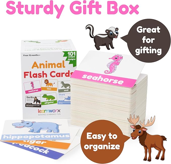 Animal Flash Cards for Toddlers & Kids – Animal ABC Flashcards – Animal Alphabet - 101 Toddler Flashcards – Preschool Flash Card for Kids – Farm, Sea, Jungle, Forest & Birds - Ages 2 3 4 and 5