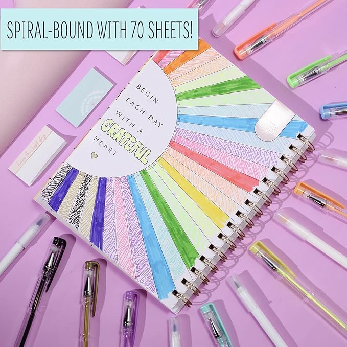 STMT Positivity Journaling Set, Includes Over 1500 Supplies, Self Care, Guided, Daily Journal, Great Gifts