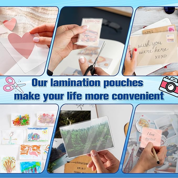 500 Pack 3 mil Thermal Laminating Pouches 4x6 File Card Laminate Pouches Lamination Pouches Recipe Card Laminating Pouches for Work Permits Pass Cards Student ID Cards
