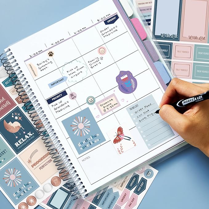 Avery Productivity Planner Sticker Pack, Calendar, Bullet Journaling, and Productivity, Great for to-Dos, Meetings, Budget, and More, 15 Sheets, 1,094 Planner Stickers (6777)