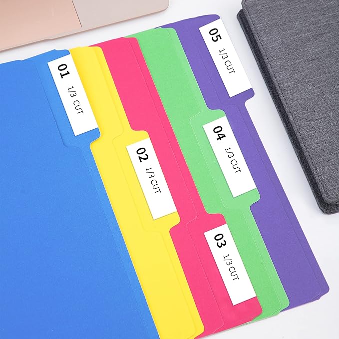 Amazon Basics 3 Tab Heavyweight Manila File Folders, Letter Size, Assorted Colors, Pack of 400
