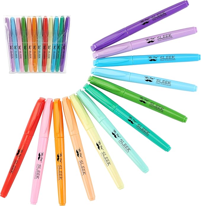 Mr. Pen- Pastel Highlighters, 12 Pack, Assorted Colors, Fast Dry, Highlighter Pastel, Set, Bible Journaling Highlighter, Marker