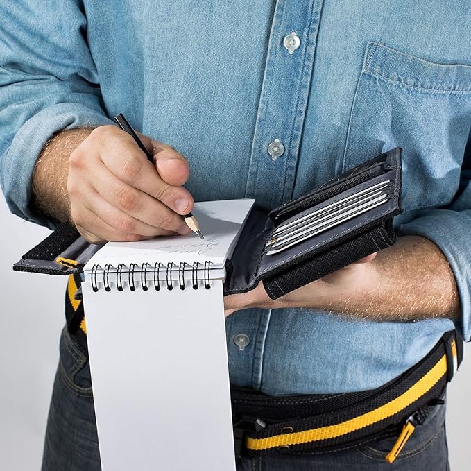 ToughBuilt - Tool Belt Pouch, Organizer with Multi-Purpose Storage, Accessory Organization & Notebook Holder
