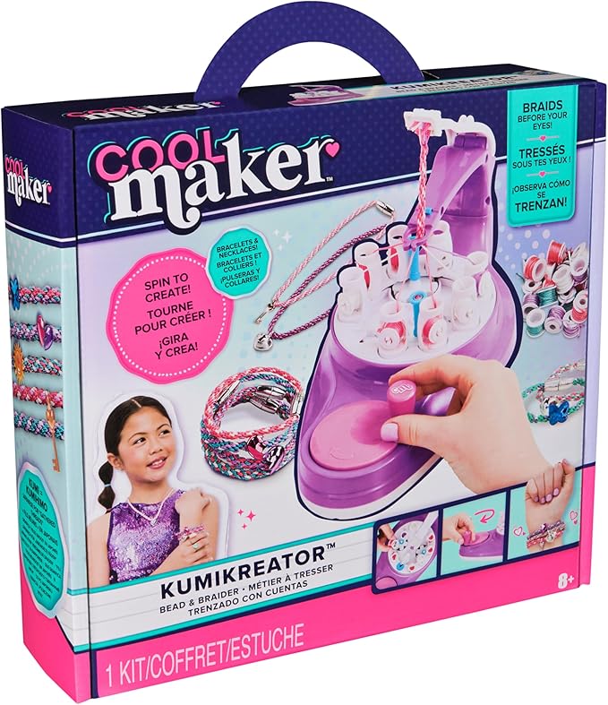 Cool Maker, KumiKreator Bead & Braider Friendship Necklace & Bracelet Making Kit (Packaging May Vary), Gifts & Stocking Stuffers for Girls Ages 8 and up